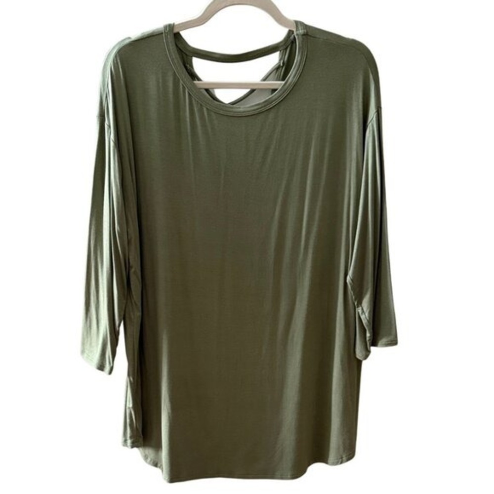Honeyme Curvy Olive Green Crisscross Back Top — Size XL (NEW)